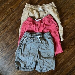 Boys Cat & Jack Cotton Pull On Shorts Bundle - Tan, Red, Gray